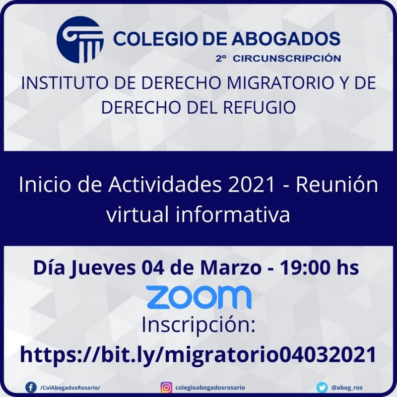 Inicio de Actividades 2021 - Reunión virtual informativa